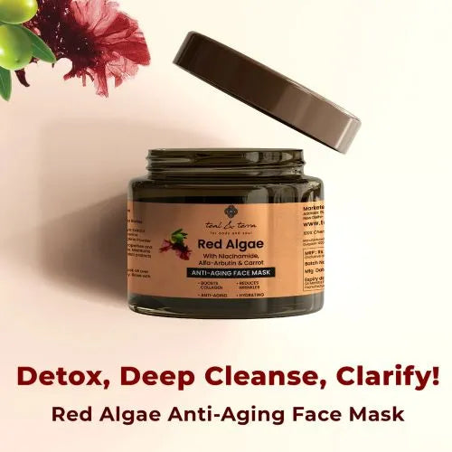 Teal and Terra Red Algae Anti Ageing Face Mask