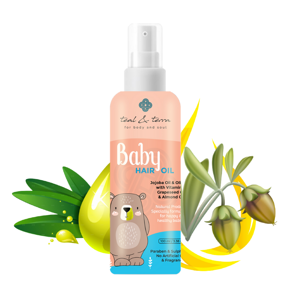 Baby Hair Oil with Jojoba & Almond Oil - Teal And Terra