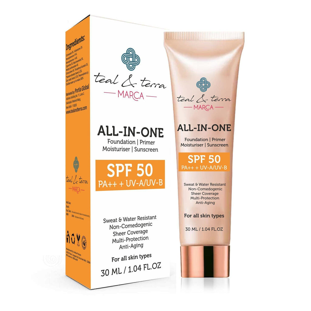 Beauty - All-In-One Mineral Sunscreen SPF 50 + Foundation + Primer + Moisturiser Face Cream, 30ml